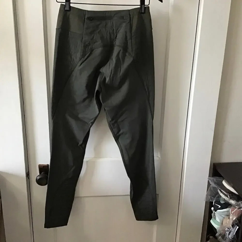 Athleta Peek Hybrid Fleece Tight Moss Green Motto style Leggings Small